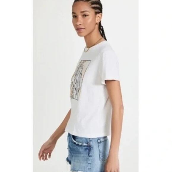 Re/Done “Be The Sunshine” Graphic Classic Tee White Cotton T-Shirt Size XS - Picture 4 of 6